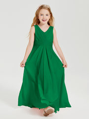 Boho Long Chiffon Bridesmaid Gown Emerald