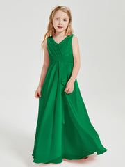 Boho Long Chiffon Bridesmaid Gown Emerald
