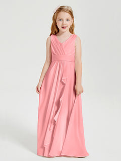 Boho Long Chiffon Bridesmaid Gown Flamingo