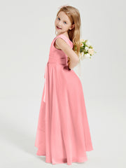 Boho Long Chiffon Bridesmaid Gown Flamingo