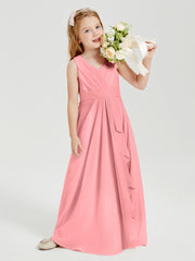 Boho Long Chiffon Bridesmaid Gown Flamingo