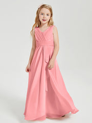 Boho Long Chiffon Bridesmaid Gown Flamingo