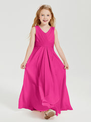 Boho Long Chiffon Bridesmaid Gown Fuchsia
