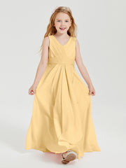 Boho Long Chiffon Bridesmaid Gown Gold