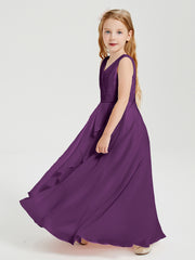 Boho Long Chiffon Bridesmaid Gown Grape