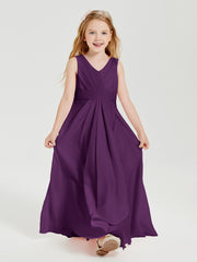 Boho Long Chiffon Bridesmaid Gown Grape