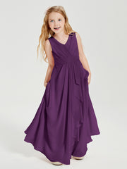 Boho Long Chiffon Bridesmaid Gown Grape