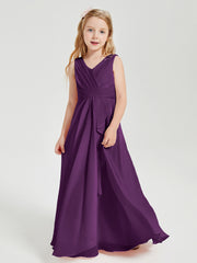Boho Long Chiffon Bridesmaid Gown Grape