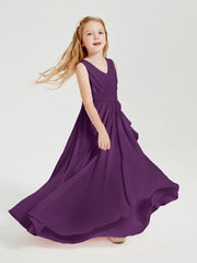 Boho Long Chiffon Bridesmaid Gown Grape