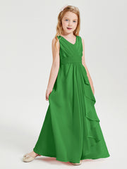 Boho Long Chiffon Bridesmaid Gown Green