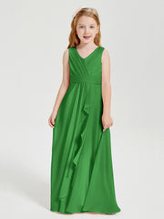 Boho Long Chiffon Bridesmaid Gown Green