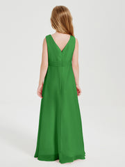 Boho Long Chiffon Bridesmaid Gown Green