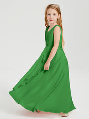 Boho Long Chiffon Bridesmaid Gown Green
