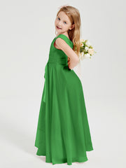 Boho Long Chiffon Bridesmaid Gown Green