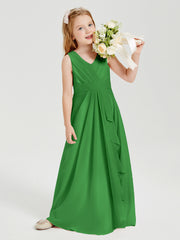 Boho Long Chiffon Bridesmaid Gown Green