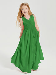 Boho Long Chiffon Bridesmaid Gown Green