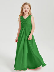 Boho Long Chiffon Bridesmaid Gown Green
