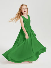 Boho Long Chiffon Bridesmaid Gown Green