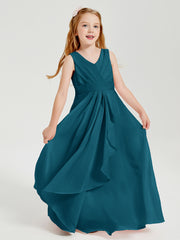Boho Long Chiffon Bridesmaid Gown Ink Blue