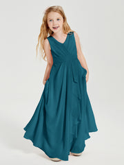Boho Long Chiffon Bridesmaid Gown Ink Blue