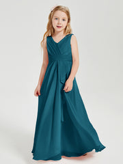 Boho Long Chiffon Bridesmaid Gown Ink Blue