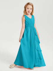 Boho Long Chiffon Bridesmaid Gown Jade