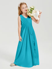 Boho Long Chiffon Bridesmaid Gown Jade