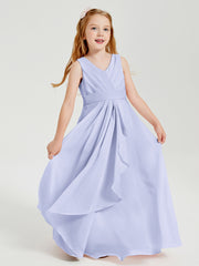 Boho Long Chiffon Bridesmaid Gown Lavender