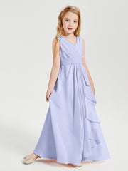 Boho Long Chiffon Bridesmaid Gown Lavender