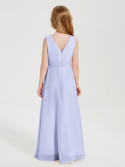 Boho Long Chiffon Bridesmaid Gown Lavender