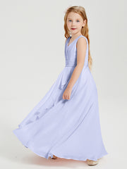 Boho Long Chiffon Bridesmaid Gown Lavender