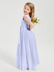 Boho Long Chiffon Bridesmaid Gown Lavender