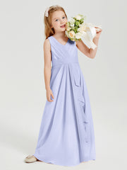 Boho Long Chiffon Bridesmaid Gown Lavender