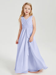 Boho Long Chiffon Bridesmaid Gown Lavender