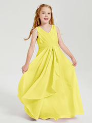 Boho Long Chiffon Bridesmaid Gown Lemon