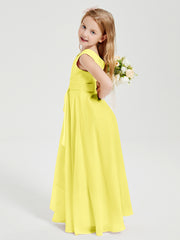Boho Long Chiffon Bridesmaid Gown Lemon