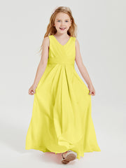 Boho Long Chiffon Bridesmaid Gown Lemon
