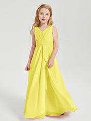 Boho Long Chiffon Bridesmaid Gown Lemon