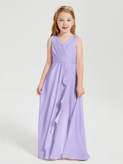 Boho Long Chiffon Bridesmaid Gown Lilac