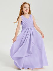 Boho Long Chiffon Bridesmaid Gown Lilac