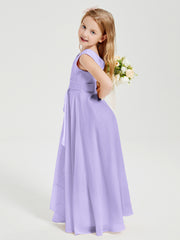 Boho Long Chiffon Bridesmaid Gown Lilac