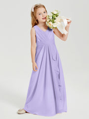 Boho Long Chiffon Bridesmaid Gown Lilac