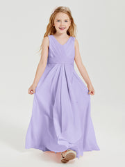 Boho Long Chiffon Bridesmaid Gown Lilac