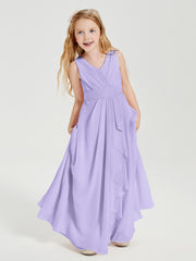 Boho Long Chiffon Bridesmaid Gown Lilac