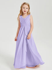 Boho Long Chiffon Bridesmaid Gown Lilac