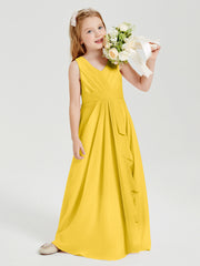 Boho Long Chiffon Bridesmaid Gown Marigold