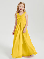Boho Long Chiffon Bridesmaid Gown Marigold