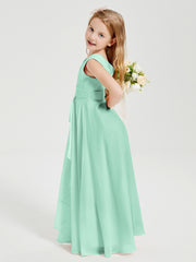 Boho Long Chiffon Bridesmaid Gown Mint Green