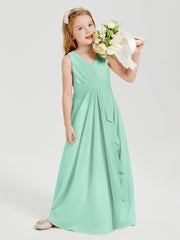 Boho Long Chiffon Bridesmaid Gown Mint Green