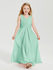 Boho Long Chiffon Bridesmaid Gown Mint Green